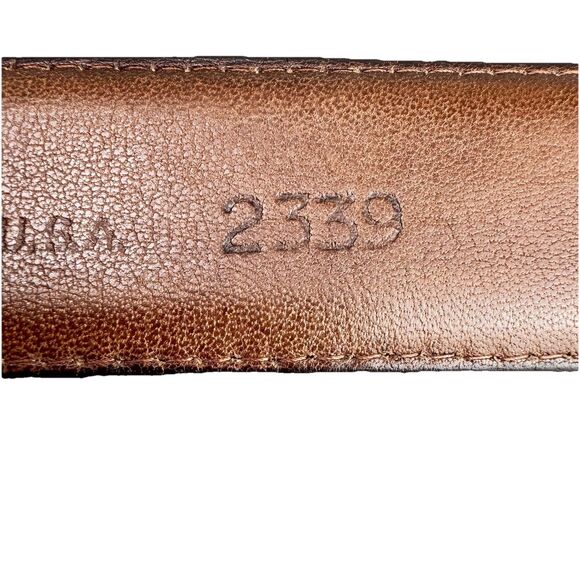 Chaucer Belt Glove Leather Dress Mens Sz 34 Brown Silver Buckle 1" Wide USA VTG - Picture 11 of 12